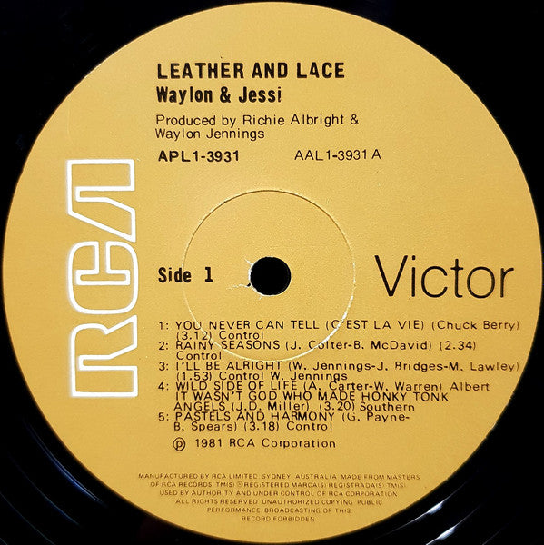 Waylon Jennings & Jessi Colter - Leather And Lace Vinyl LP (Used)