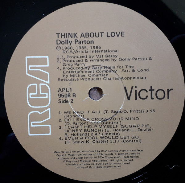 Dolly Parton - Think About Love Vinyl LP (Used)
