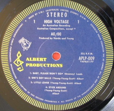 AC/DC - High Voltage 1975 Blue Label Silver Roo Vinyl LP (Used)