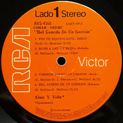 Alma Y Vida - Del Gemido De Un Gorrión Limited Edition Vinyl LP (Used)
