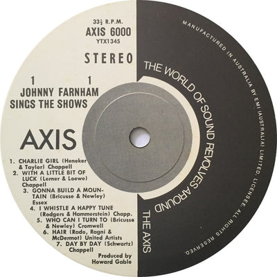 John Farnham - Johnny Farnham Sings The Shows Vinyl LP (Used)
