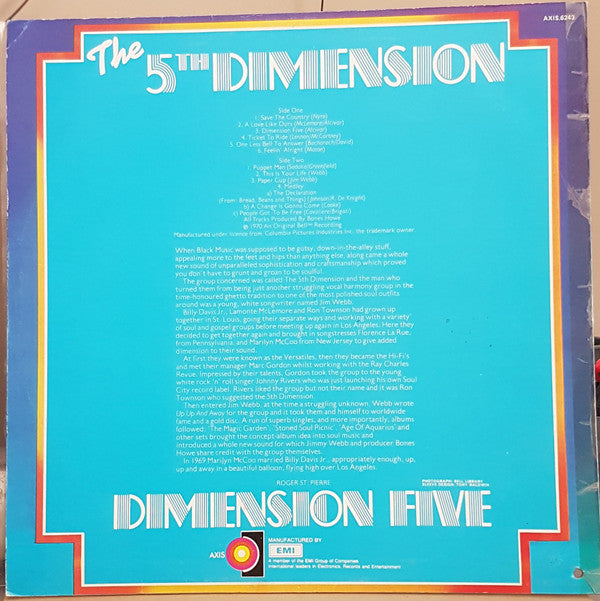 Fifth Dimension - Dimension Five Vinyl LP (Used)