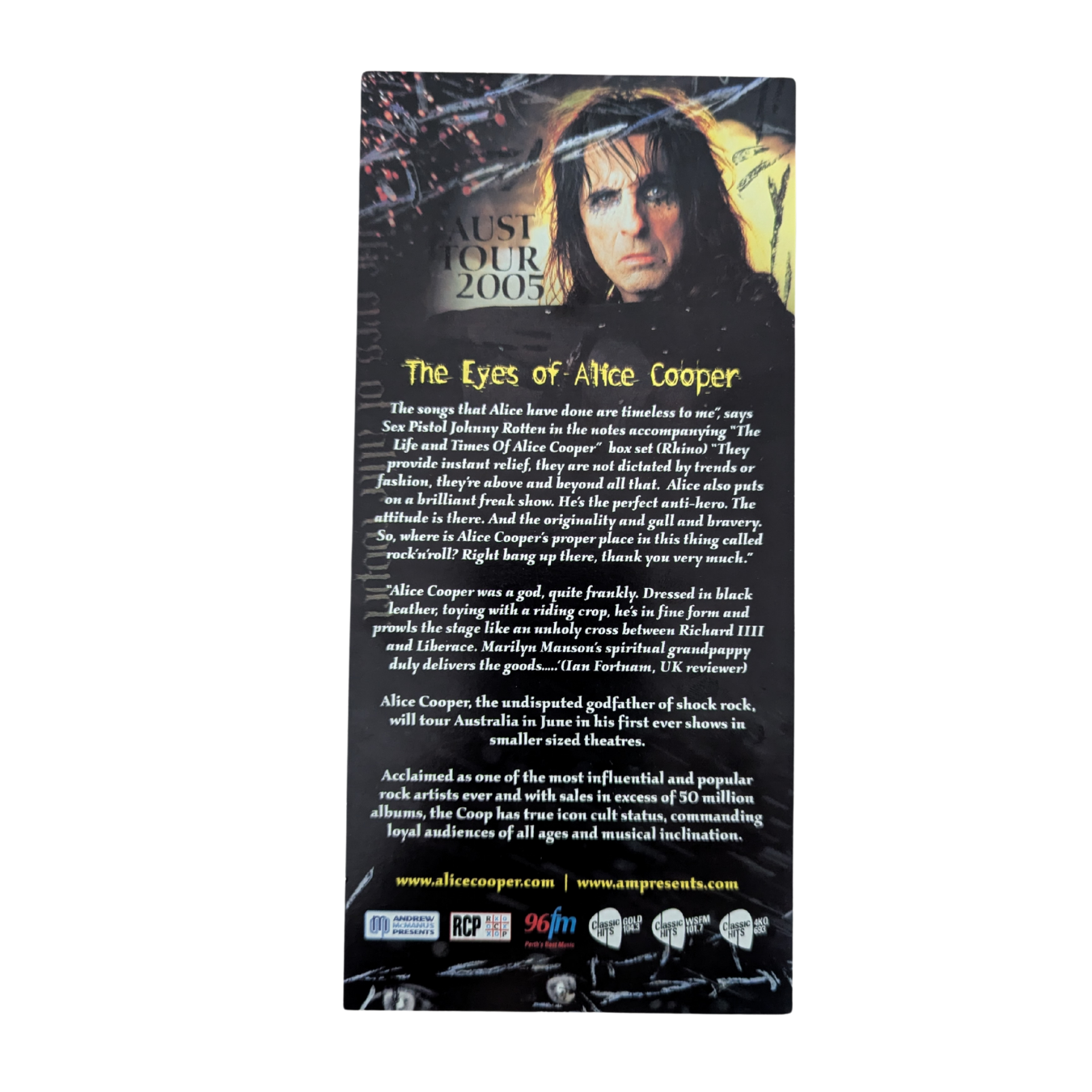 Alice Cooper - The Eyes Of Alice Cooper DL Promo Flyer