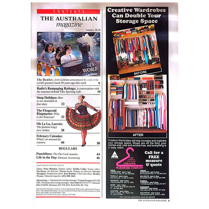 Australian - Beatles Day The Music Died Magazine Jan 28-29 1989
