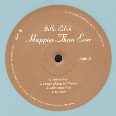 Billie Eilish - Happier Than Ever Limited Edition Pale Blue Coloured Vinyl 2LP (Used)