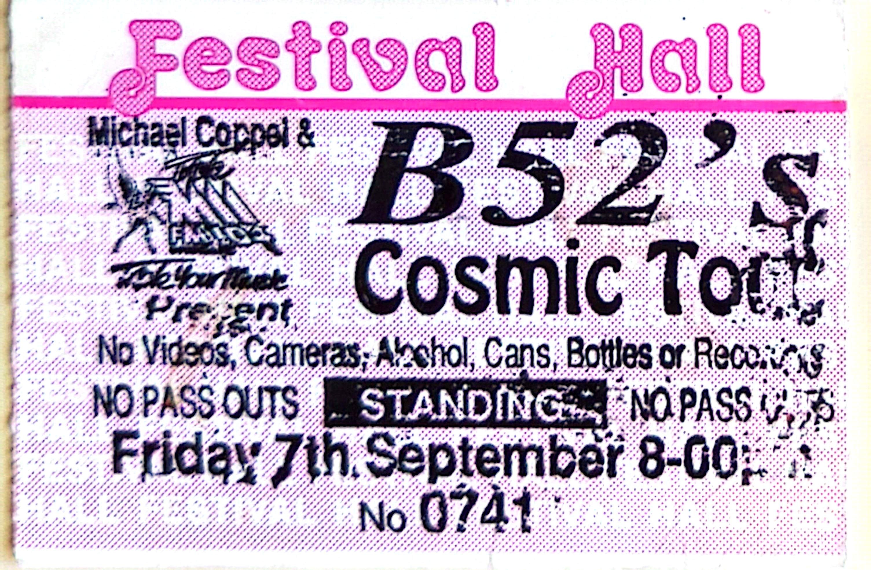B52's - 1990  Original Vintage Concert Ticket Seat 741