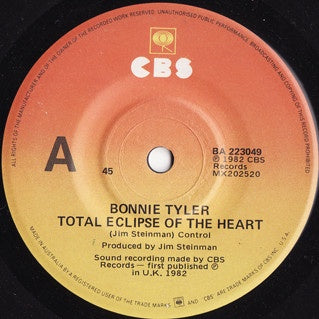 Bonnie Tyler - Total Eclipse Of The Heart / Take Me Back 7" Vinyl Single (Used)