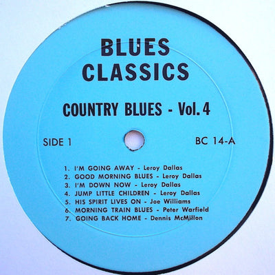 Various Artists - Country Blues Classics Volume 4 Vinyl LP (Used)