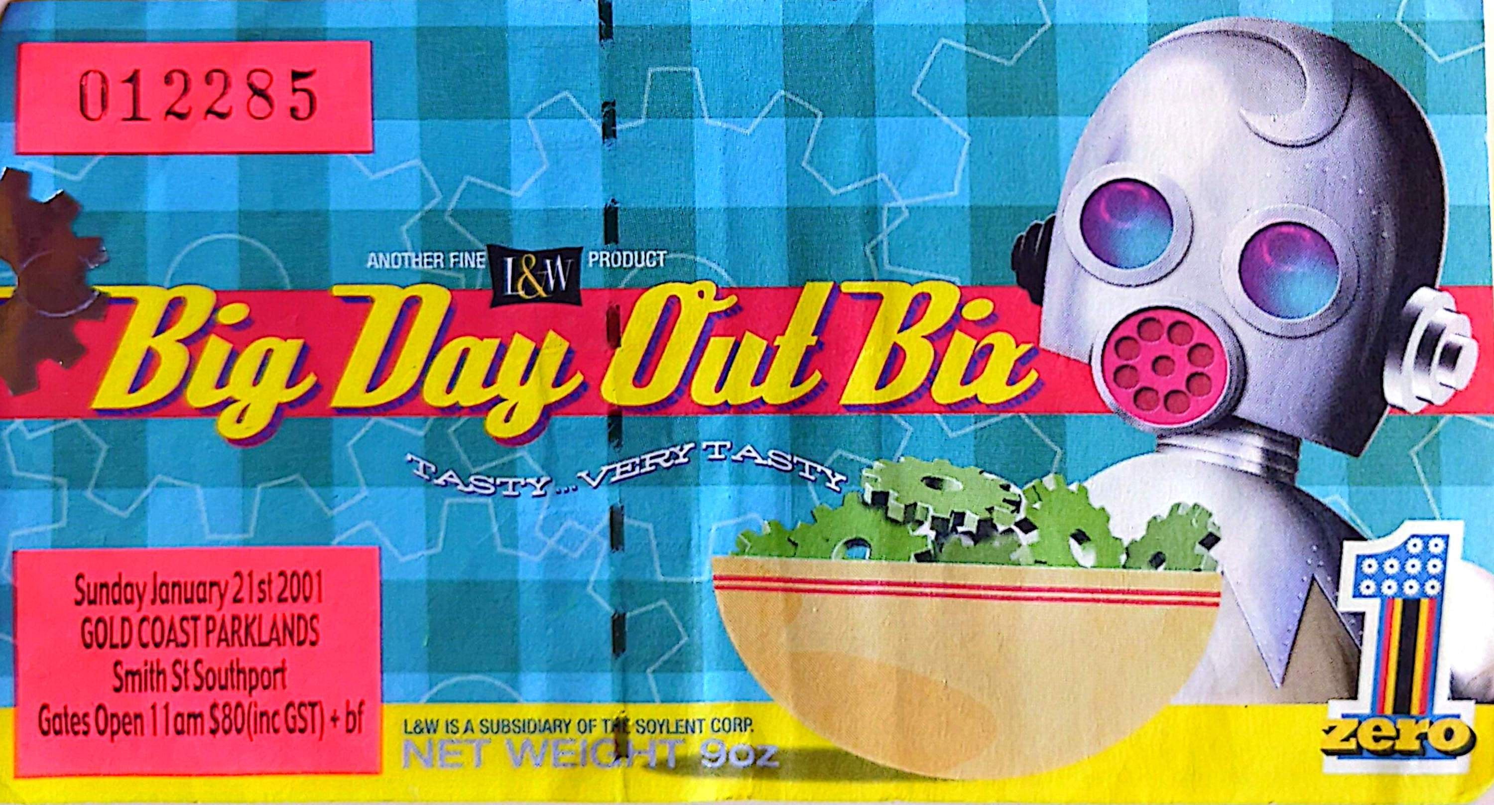 Big Day Out -2001 Original Vintage Concert Ticket GA12285