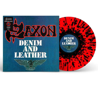 Saxon - Denim And Leather Red/Black Splatter Coloured Vinyl LP