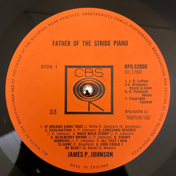 James P. Johnson - Father Of The Stride Piano Vinyl LP (Used)