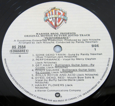 Soundtrack - Performance (Original Motion Picture Soundtrack) Reissue Vinyl LP (Used)