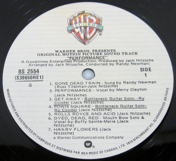 Soundtrack - Performance (Original Motion Picture Soundtrack) Reissue Vinyl LP (Used)