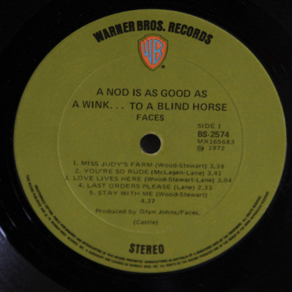 Faces - A Nod Is As Good As A Wink...To A Blind Horse Vinyl LP (Used)