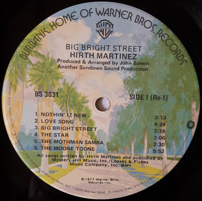 Hirth Martinez - Big Bright Street Vinyl LP (Used)
