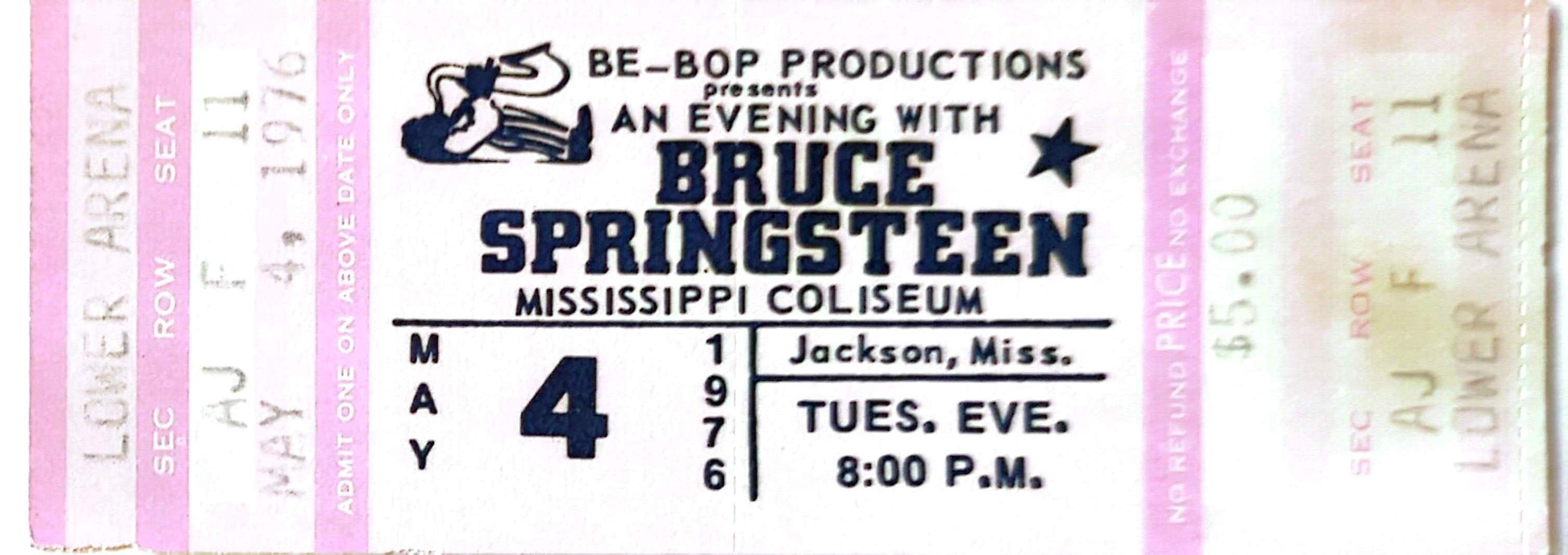 Bruce Springsteen - 1976 Original Vintage Concert Ticket Seat11