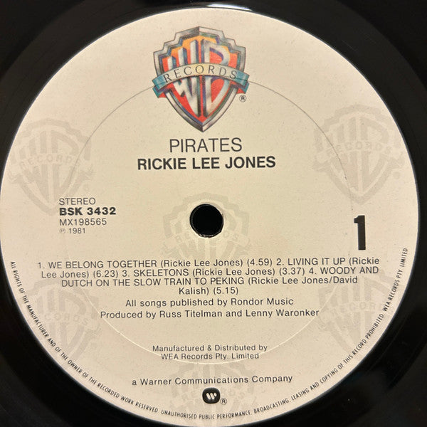 Rickie Lee Jones - Pirates Vinyl LP (Used)
