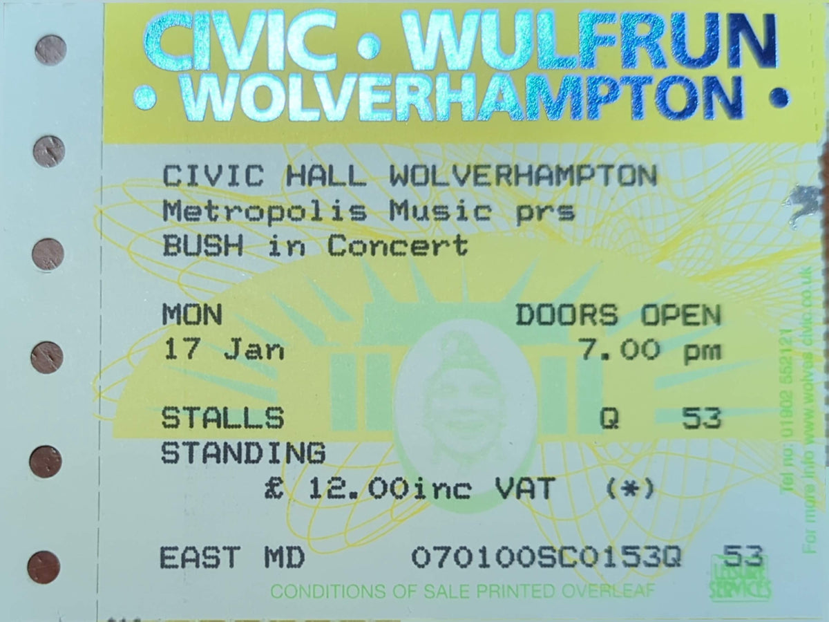 Bush - 2000 Original Vintage Concert Ticket Seat #Q53