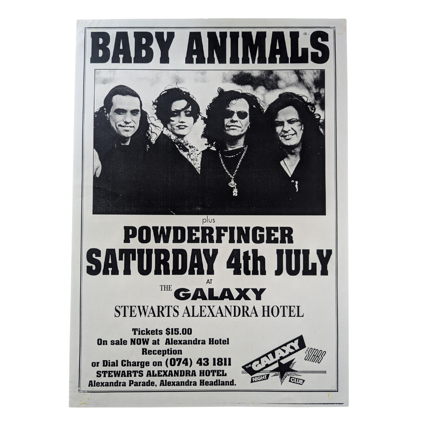 Baby Animals - With Powderfinger 1992 A4 Flyer