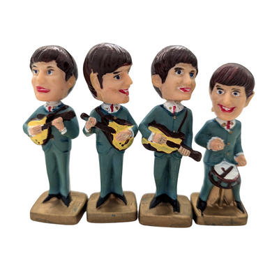 Beatles - 1960s Swingers  4" Set Bobble Heads Nodder Dolls Cake Toppers Collectable Figures (Used)