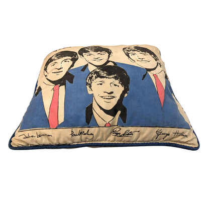 Beatles - Original 1964 Nordic House Pillow With Blue Back