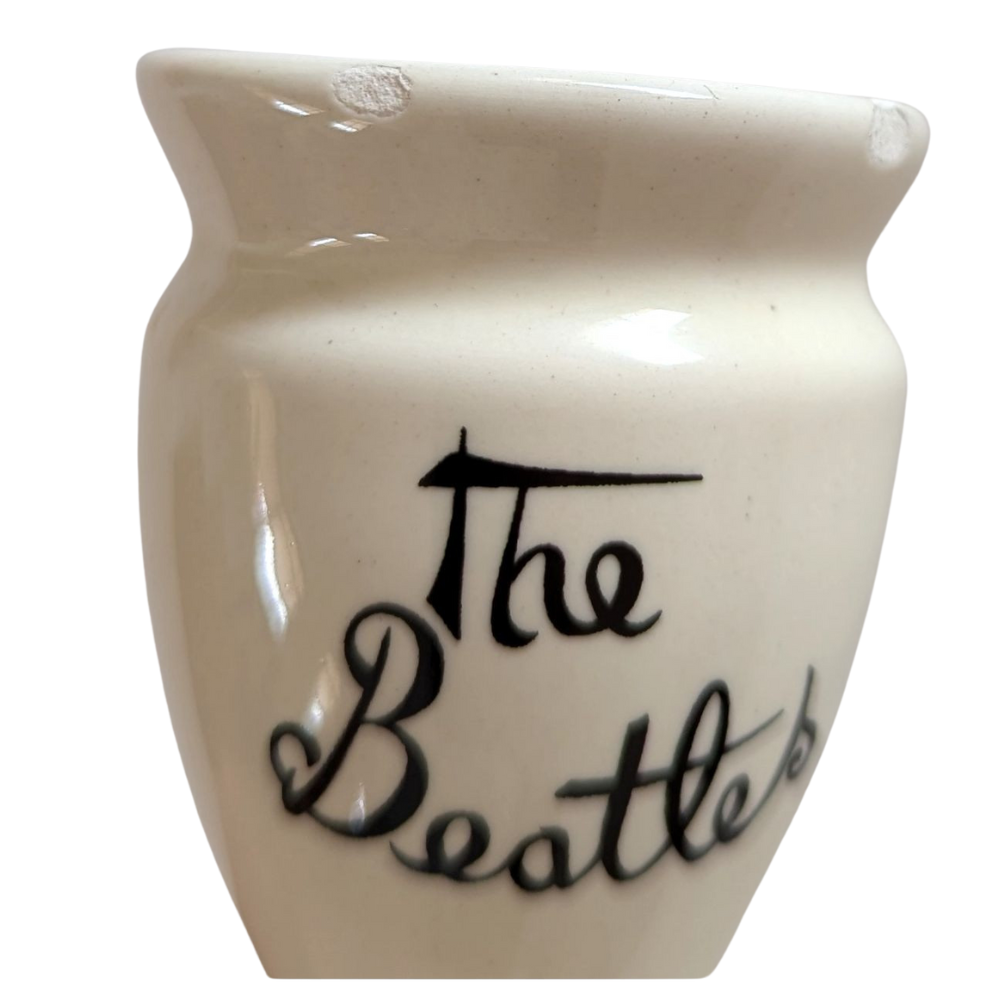 Beatles - Vintage 1980s Liverpool Pair Of Pottery Candlestick Holders (Used)