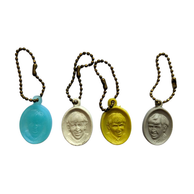 Beatles - Original 1960s USA  4 x Collectable Coloured Oval Gumball Charms