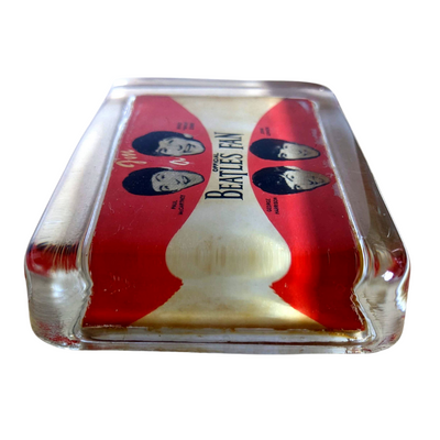 Beatles - Original 1960s I'm A Official Beatles Fan Glass Paperweight