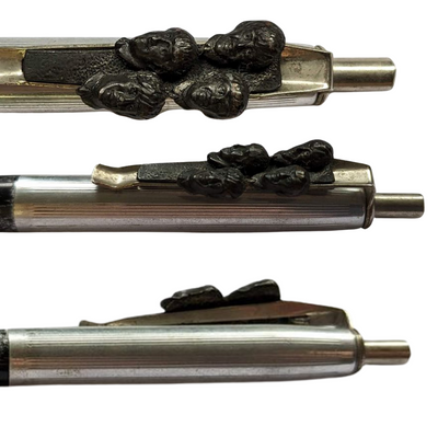 Beatles - Original 1960s Official Ballpoint Pen W/Cast Beatles Heads On Clip