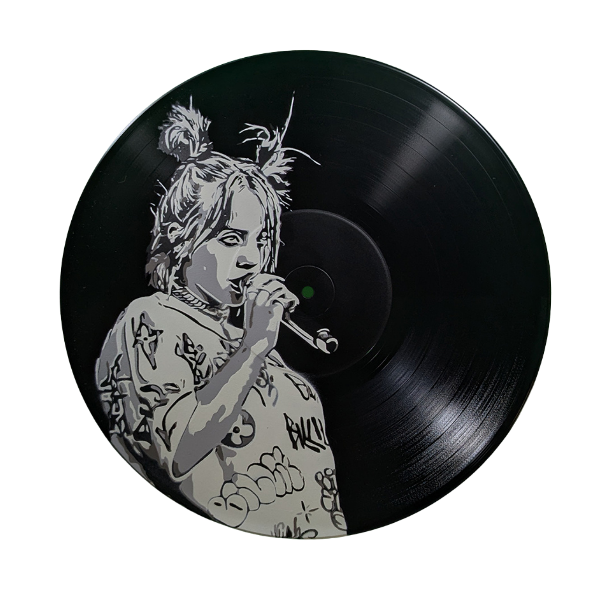 Vinyl Art - Billie Eilish Design 2 Spray-Painted Vinyl