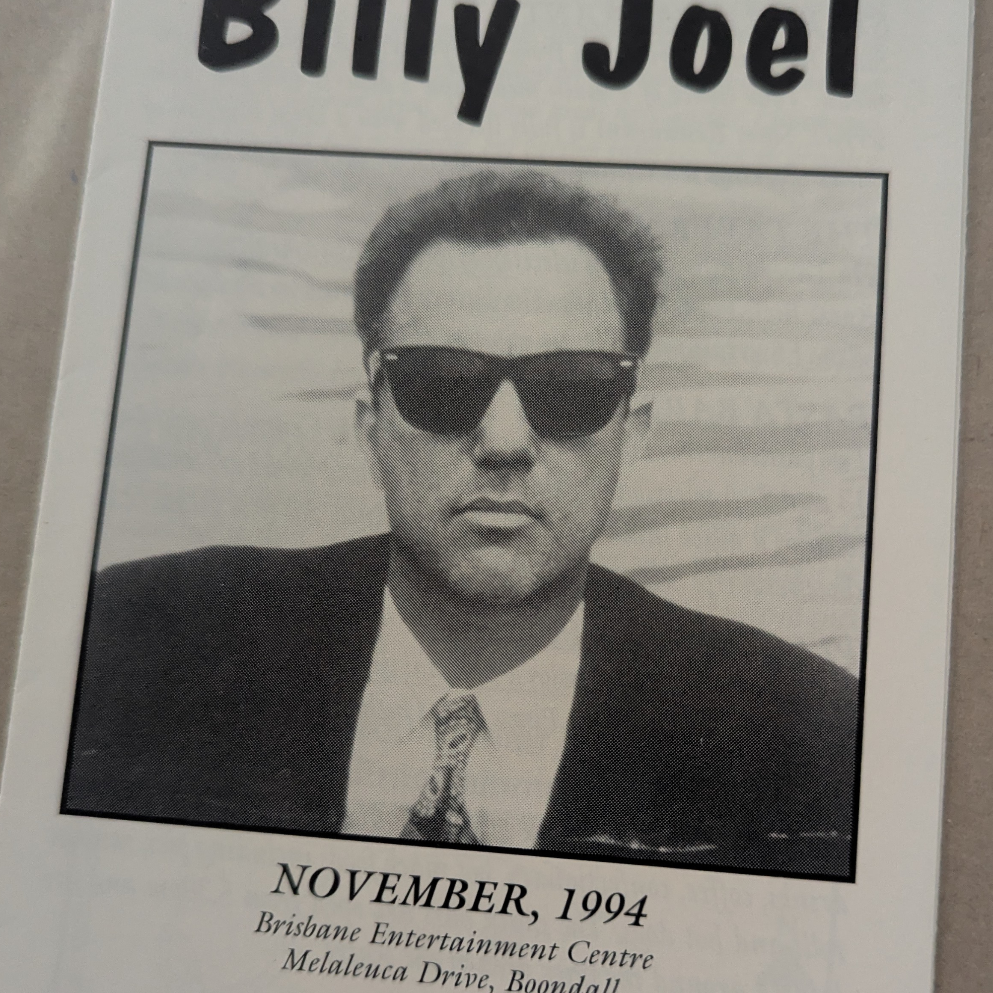 Billy Joel - Brisbane Entertainment Centre 1994 Promotional Brochure