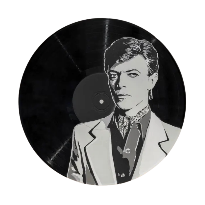 Vinyl Art - David Bowie Spray-Painted Art