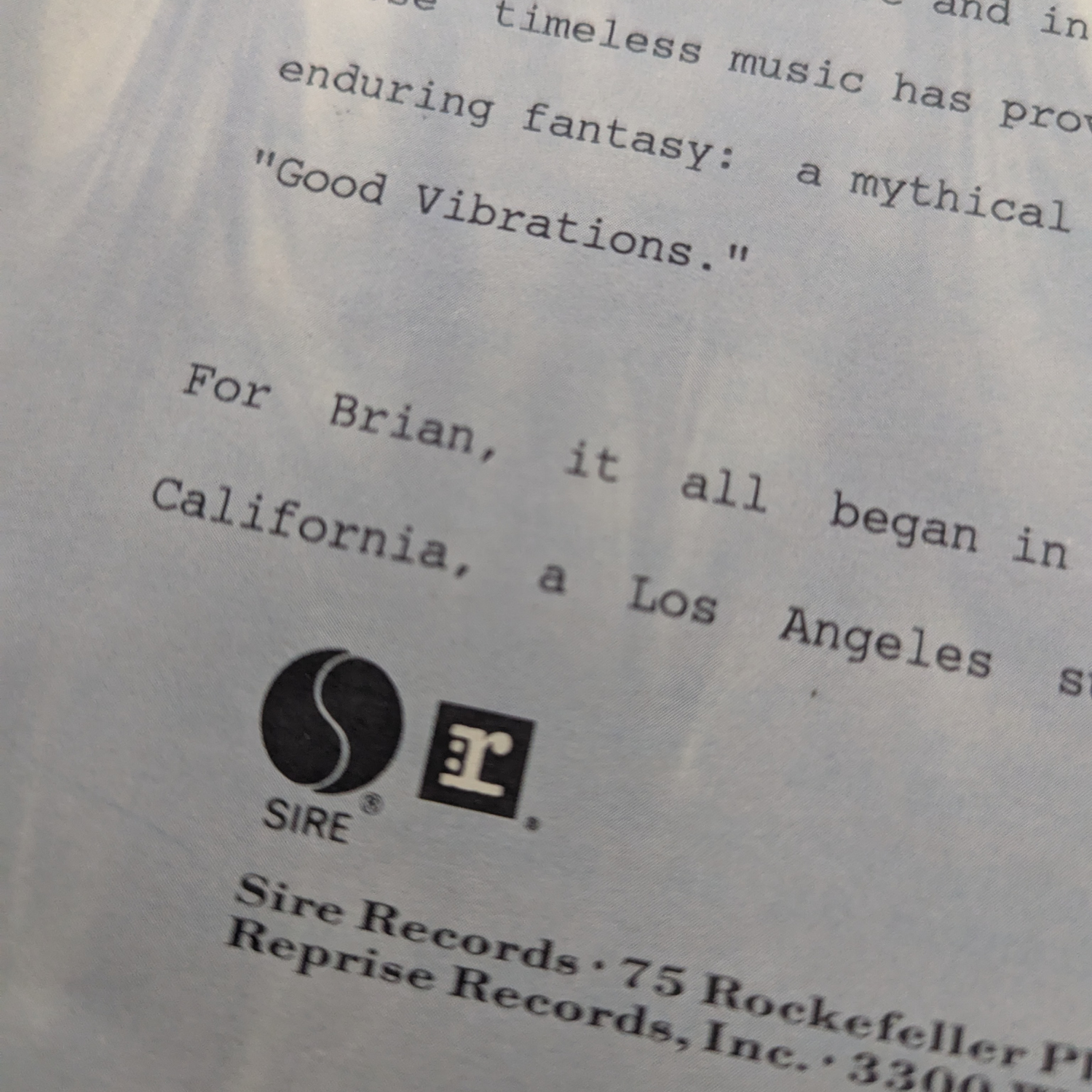 Beach Boys - Brian Wilson Press Kit 1991