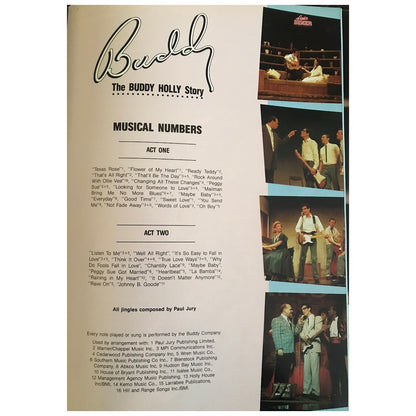 Various Artists - Buddy, The Buddy Holly Story 1990's Australia Original Musical Tour Program