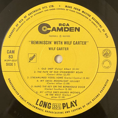 Wilf Carter - Reminiscin' With Wilf Carter Vinyl LP (Used)