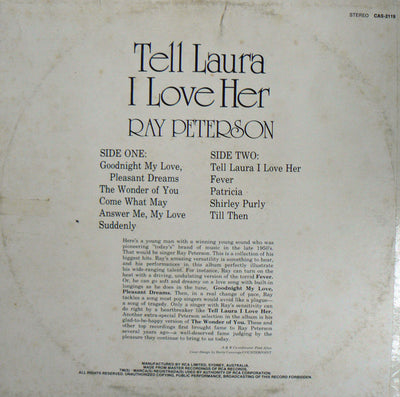 Ray Peterson - Tell Laura I Love Her Vinyl LP (Used)