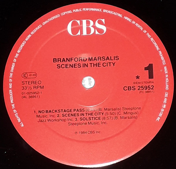 Branford Marsalis - Scenes In The City Repress Vinyl LP (Used)