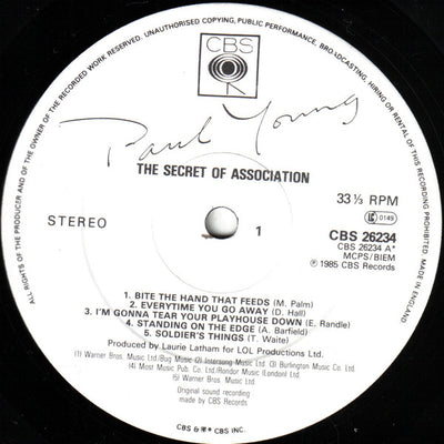 Paul Young – The Secret Of Association Vinyl LP (Used)