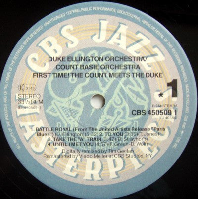 Duke Ellington Orchestra & Count Basie Orchestra - First Time! The Count Meets The Duke Remastered Vinyl LP (Used)