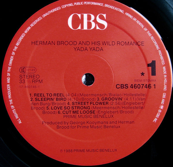 Herman Brood & His Wild Romance - Yada Yada Vinyl LP (Used)