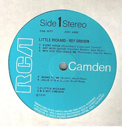 Little Richard & Roy Orbison - Little Richard & Roy Orbison Vinyl LP (Used)