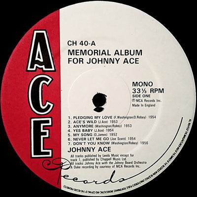Johnny Ace - Memorial Album For Johnny Ace Reissue Vinyl LP (Used)
