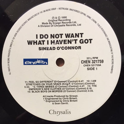 Sinéad O'Connor - I Do Not Want What I Haven't Got Vinyl LP (Used)
