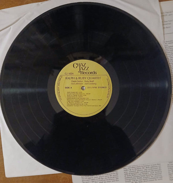 Ralph Sutton & Ruby Braff - R&R: Quartet Vinyl LP (Used)