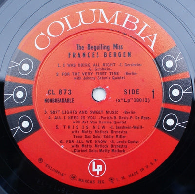 Frances Bergen - The Beguiling Miss Vinyl LP (Used)
