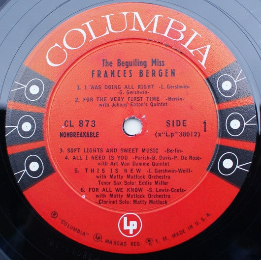 Frances Bergen - The Beguiling Miss Vinyl LP (Used)