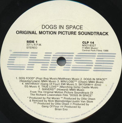 Soundtrack - Dogs In Space (Original Motion Picture Soundtrack) Vinyl LP (Used)