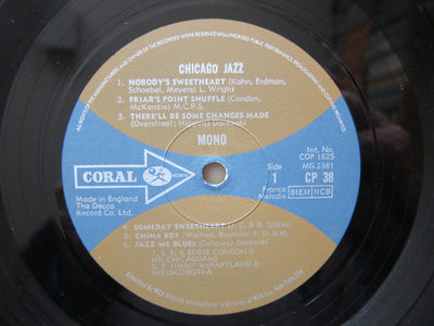 Eddie Condon And His Chicagoans, Jimmy McPartland And His Orchestra & George Wettling's Chicago Rhythm Kings - Chicago Jazz Vinyl LP (Used)