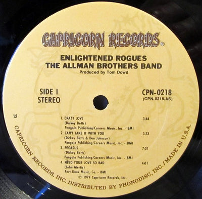 Allman Brothers Band - Enlightened Rogues Vinyl LP (Used)