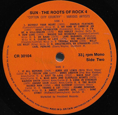 Various Artists - Sun: The Roots Of Rock: Volume 4: Cotton City Country Vinyl LP (Used)